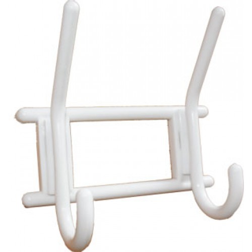 2-х крючковая вешалка снежно-белая, пласт. (40)
