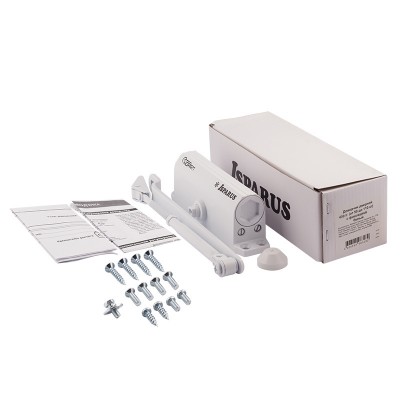 Доводчик ISPARUS 430 F фиксация (от 50 до 110кг) (белый) морозостойкий