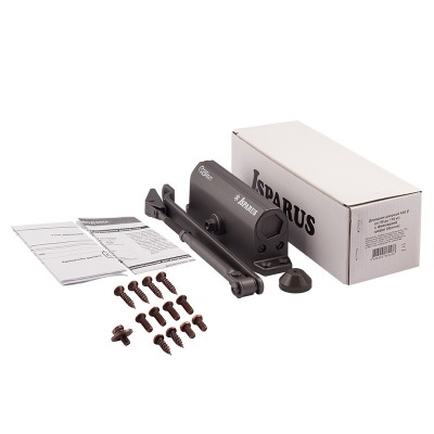 Доводчик ISPARUS 430 F фиксация (от 50 до 110кг) (графит) морозостойкий