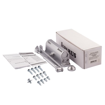 Доводчик ISPARUS 430 F фиксация (от 50 до 110кг) (серебро) морозостойкий