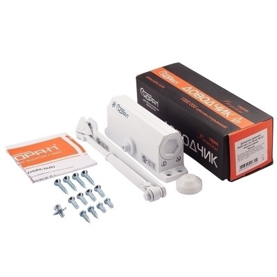 Доводчик Нора-М №3S малый (до 80 кг) белый морозостойкий