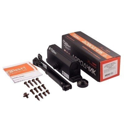 Доводчик Нора-М №3S малый (до 80 кг) черный морозостойкий