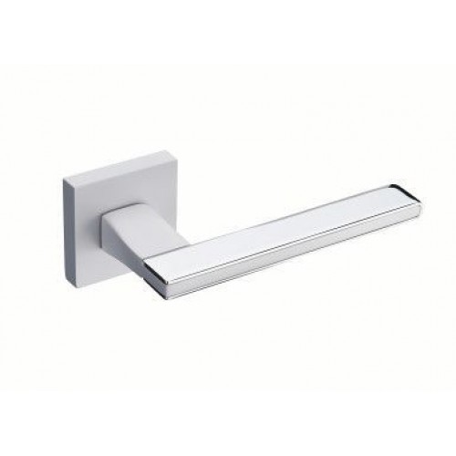 Дверная ручка Fantom "Ирма" матовый белый/хром блестящий FM 104-50 MWH/CP