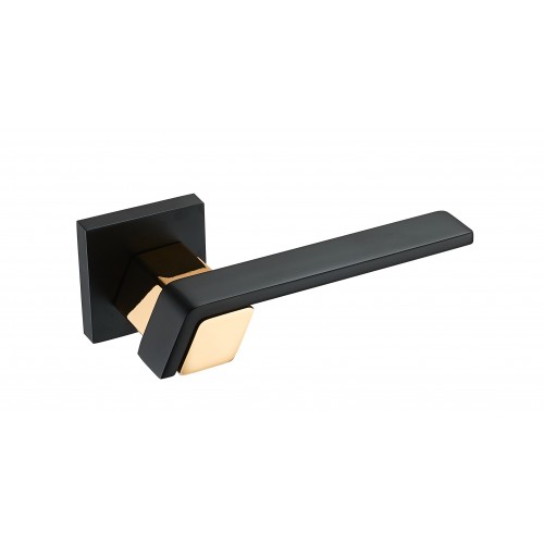  Дверная ручка Fantom "Симона" матовый черный/золото блестящее FM 102-50 MB/22Gold 