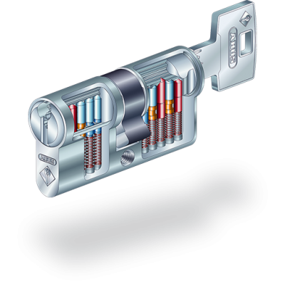 Европрофильный цилиндр ABUS Standard.ключ/вертушка,40,5-40,5 (81 мм) NI (S)