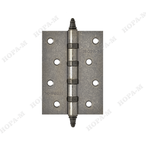 Петля унив. сталь 4"-4ВВ (застар.серебро) с кол.