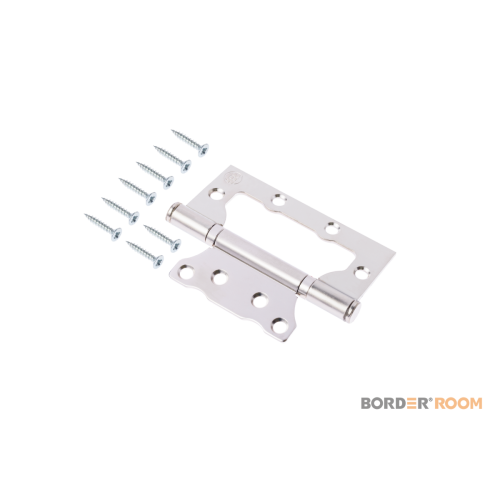 ПЕТЛЯ УНИВЕРСАЛЬНАЯ BORDER 100Х75Х2,5 МАТОВЫЙ  НИКЕЛЬ																																	