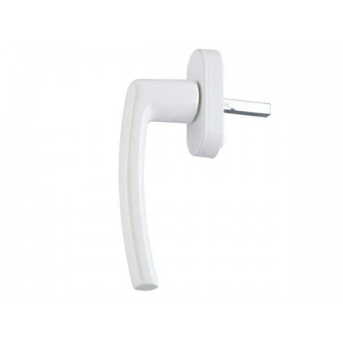 Ручка оконная пластиковая с винтами 2011, штифт 35 мм, белая										