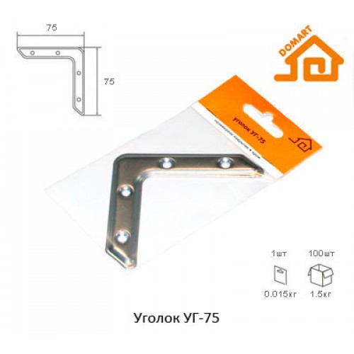 Уголок Домарт УГ-75 (хром)