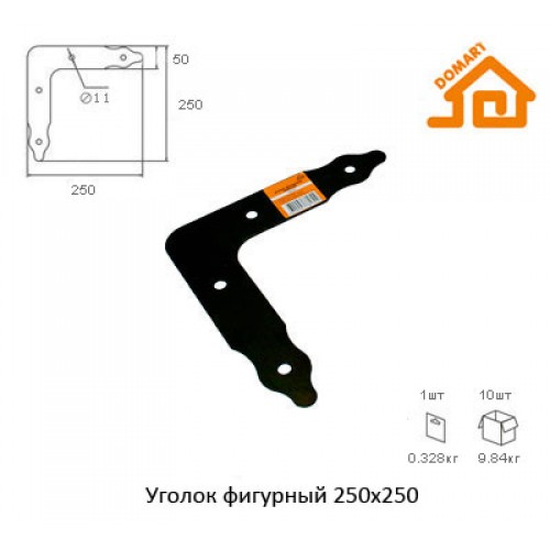 Уголок фигурный Домарт 250*250 (черный)