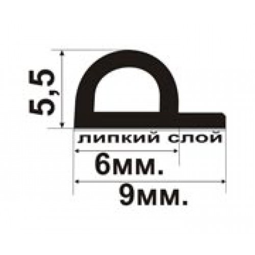 Уплотнитель Р-профиль, белый, 100м