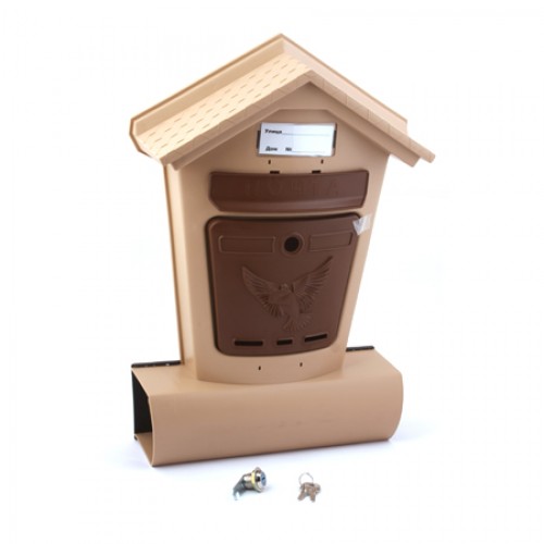 Ящик почтовый ЭЛИТ  бежевый с коричневым
