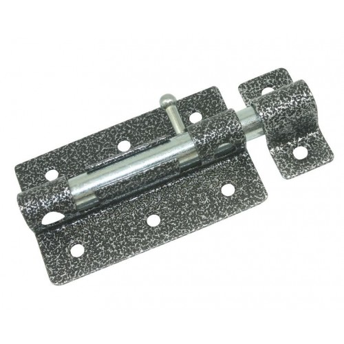 Задвижка дверная Кунгур ЗД-08 пол.серебро(100мм) (20)