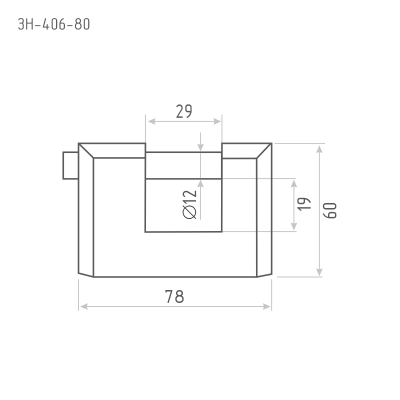 Замок навесной НОРА-М ЗН-406-80 мм