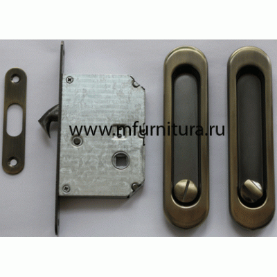 ЗАМОК-ручка для раздвижных дверей овал (бронза)