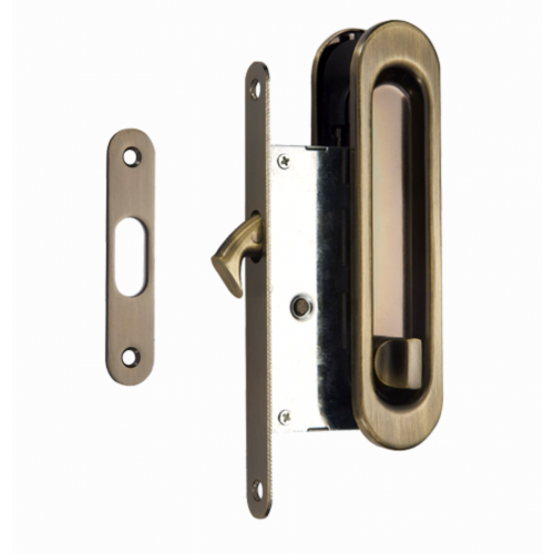 ЗАМОК-ручка для раздвижных дверей овал (бронза)