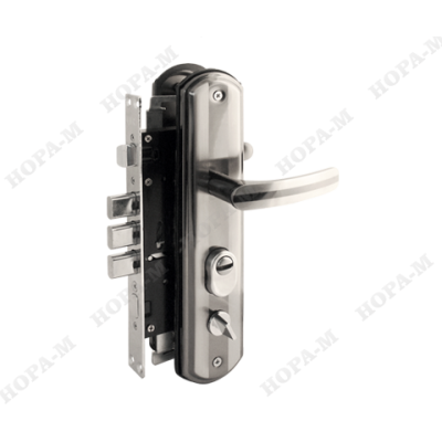 Замок врезной для китайских дверей НОРА-М 200-68 ECO Левый Матовый хром/черный никель