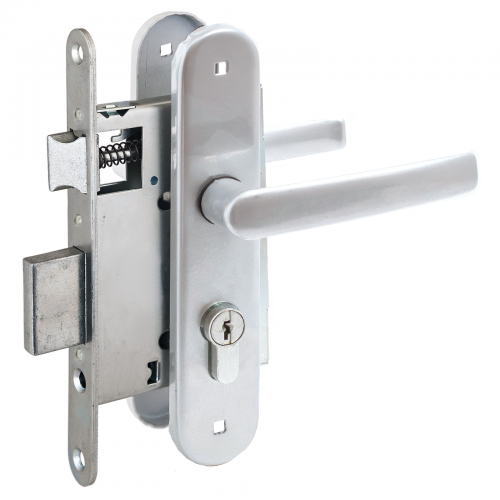 Замок врезной с/руч ПТИМАШ ЗВ4-3.08 хром СТЯЖКИ 