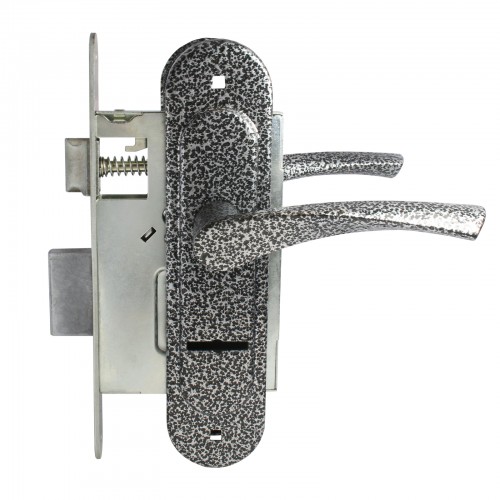 Замок врезной с/руч ПТИМАШ ЗВ9-4.07 с пружиной серебро										