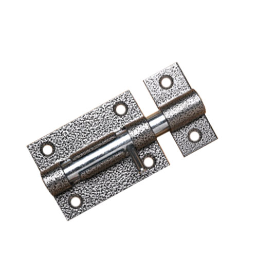 Засов накладной "Делга" "Универсальный" с круглым ригелем (античное серебро)