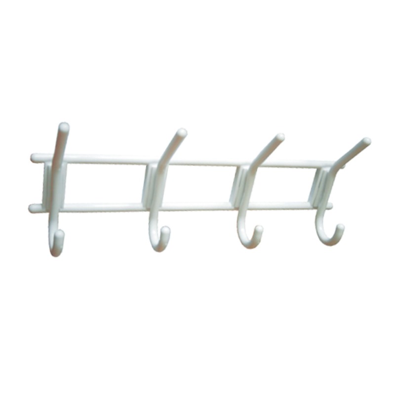 4-х крючковая вешалка снежно-белая, пласт. (20)