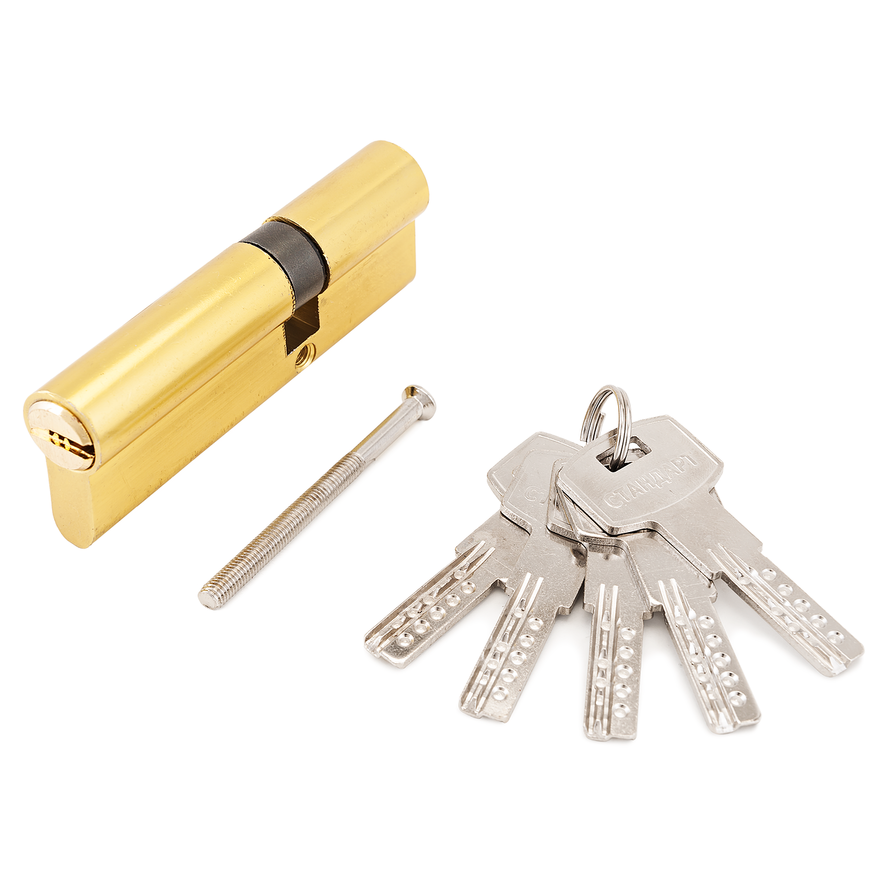 Цилиндровый механизм Стандарт F-01 85(30х10х45) GP 5кл золото перф. ключ/ключ