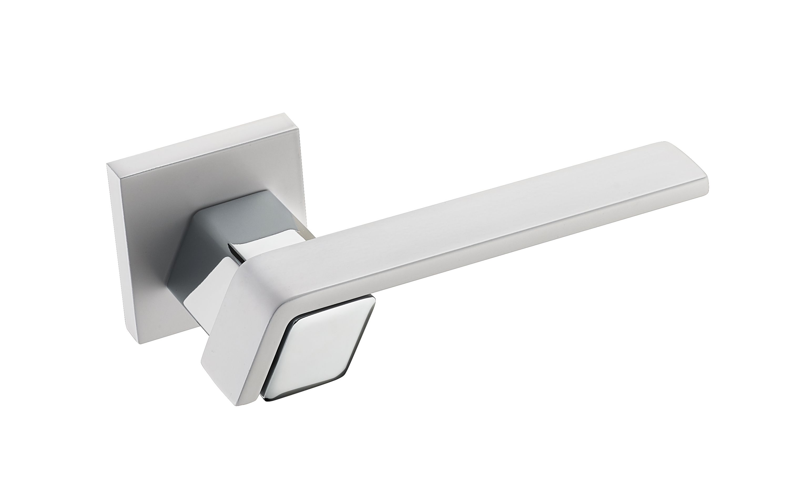 Дверная ручка Fantom "Симона" матовый белый/хром блестящий FM 102-50 MWH/CP  