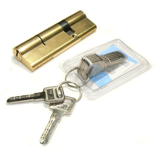 Механизм цилиндровый "Евродверь" 70мм (30х40) 2+6кл (Латунь)