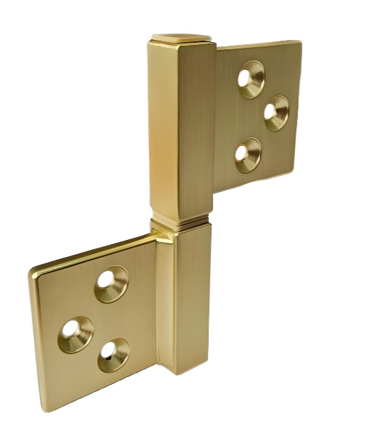 Петля дверная универсальная без врезки RUSH QE 8538 MAT.GOLD (Матовое золото)