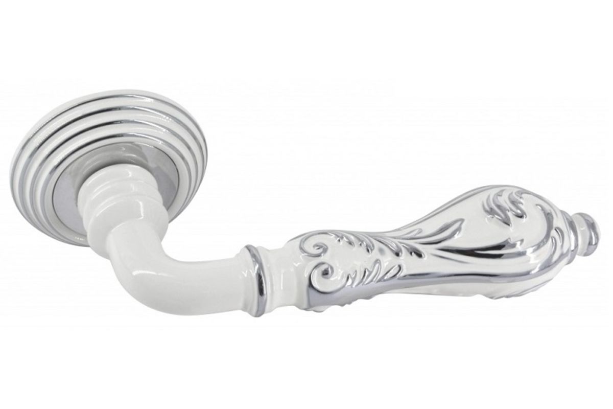 Ручка ADDEN BAU PALAZZO V201 ENAMEL/CHROME (белая эмаль/хром)