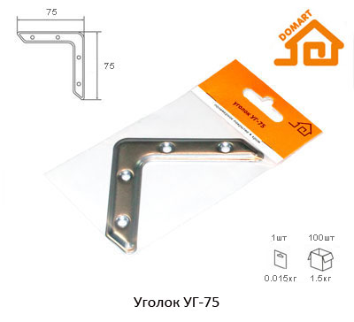 Уголок Домарт УГ-75 (хром)