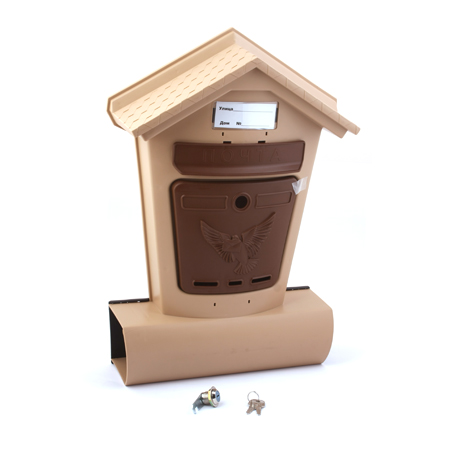 Ящик почтовый ЭЛИТ  бежевый с коричневым