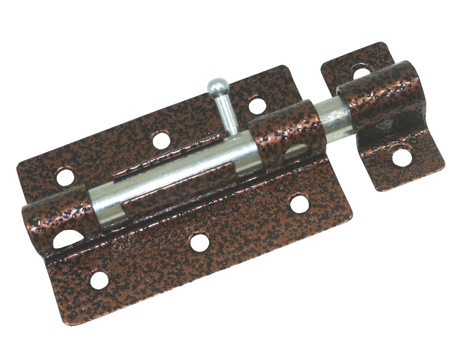 Задвижка дверная Кунгур ЗД-08 пол.медь(100мм) (20)