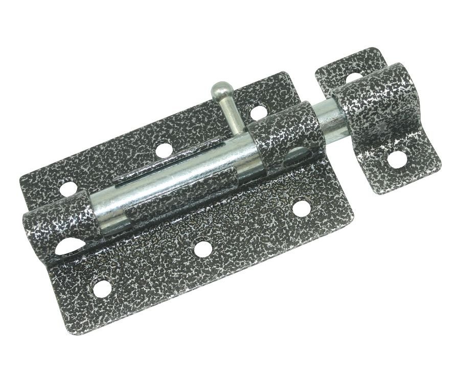 Задвижка дверная Кунгур ЗД-08 пол.серебро(100мм) (20)