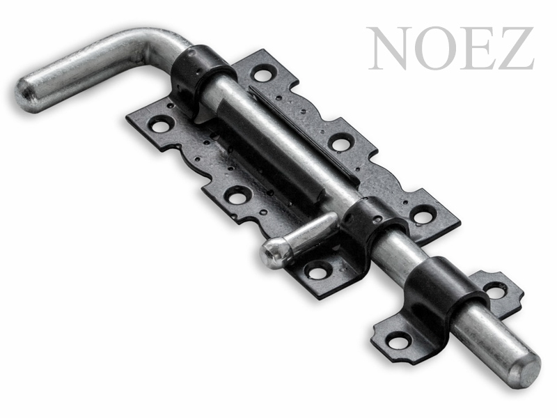 Задвижка дверная НОЭЗ ЗД-110-Гб-SL черный матовый/цинк