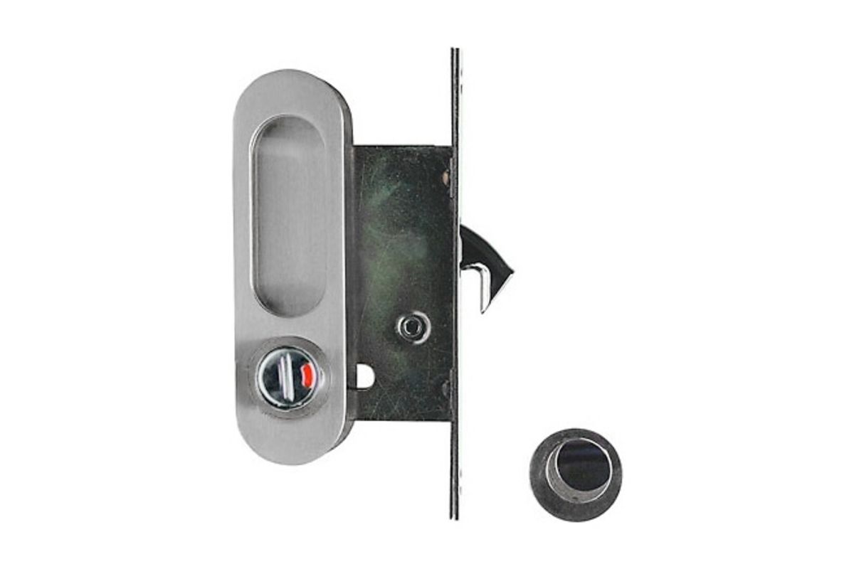 замок для раздв. дверей A-К01/02-V2НН (с фиксатором) никель