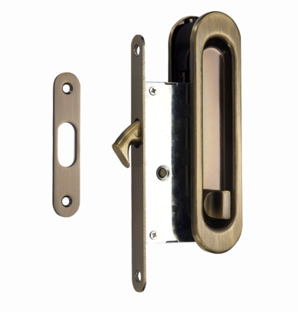 ЗАМОК-ручка для раздвижных дверей овал (бронза)