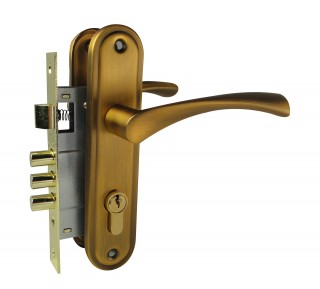 Замок врезной БУЛАТ ЗВ 4-3.60.03.11 Номос золотая бронза