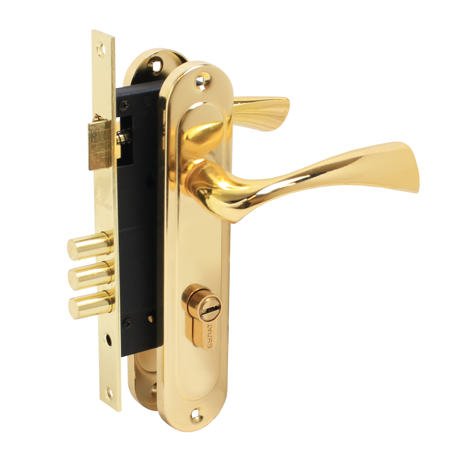 Замок врезной БУЛАТ ЗВ4-3.70.03.05 НОМОС золото  5 перф.кл.  (12)																									