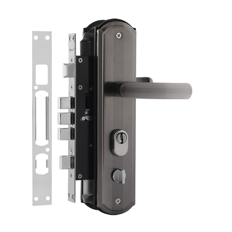 Замок врезной для китайских дверей НОРА-М 200-68 ECO Левый Матовый хром/черный никель