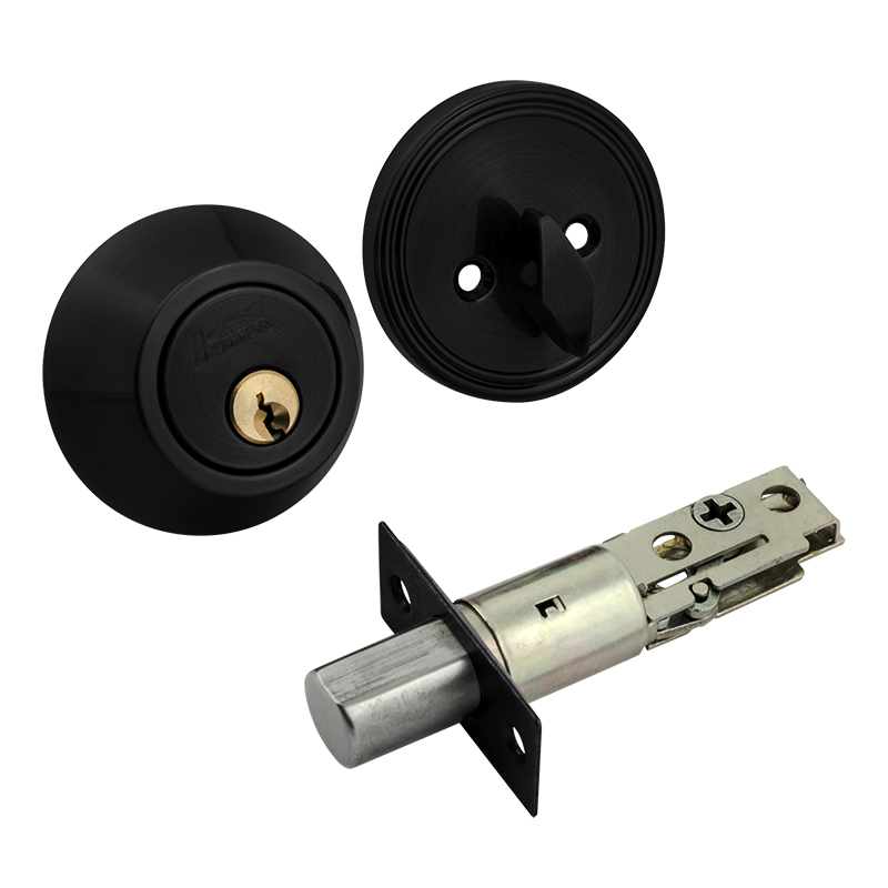 Замок врезной НОРА-М D1 (черный)(ключ/фикс)