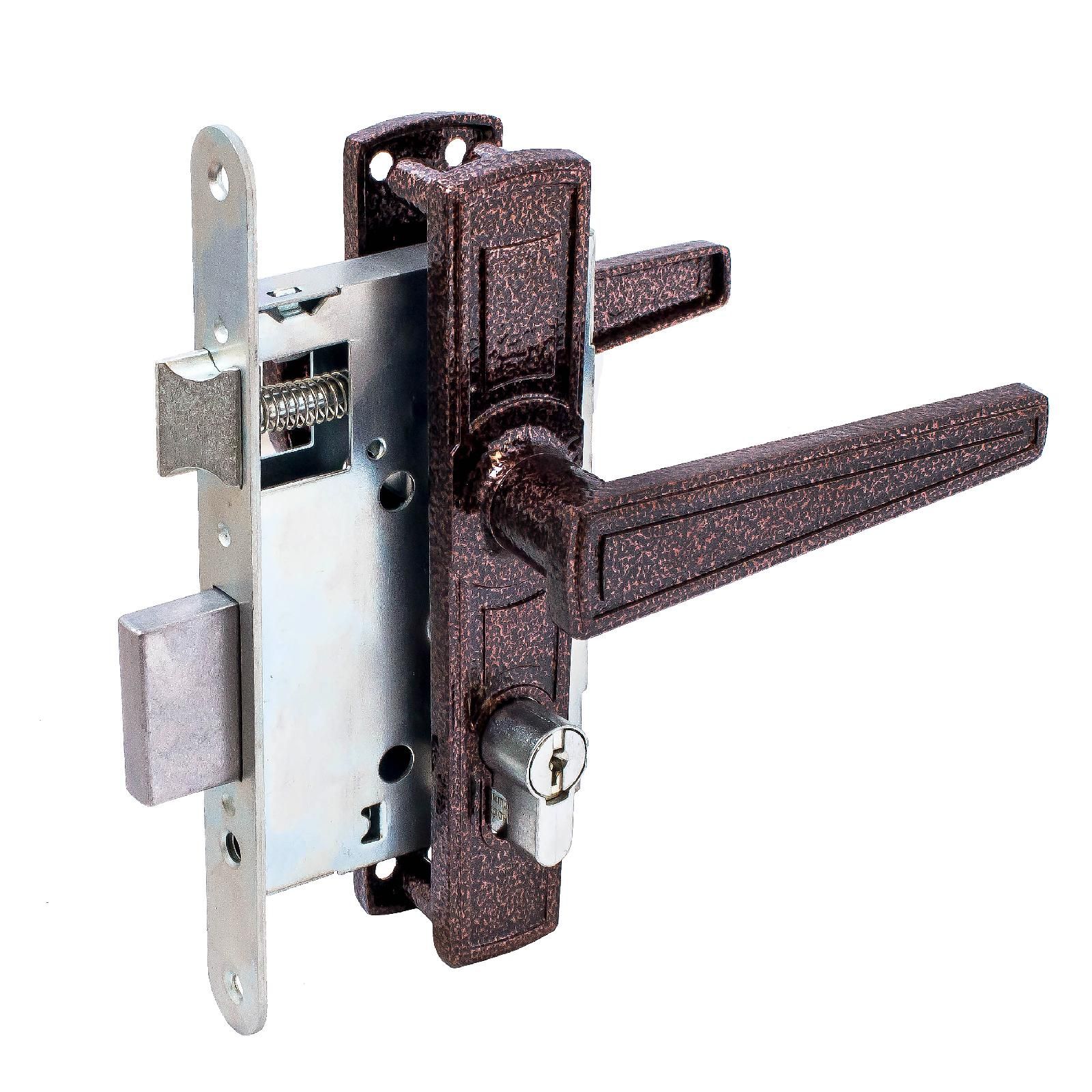 Замок врезной с/руч ПТИМАШ ЗВ4-3.01 медь