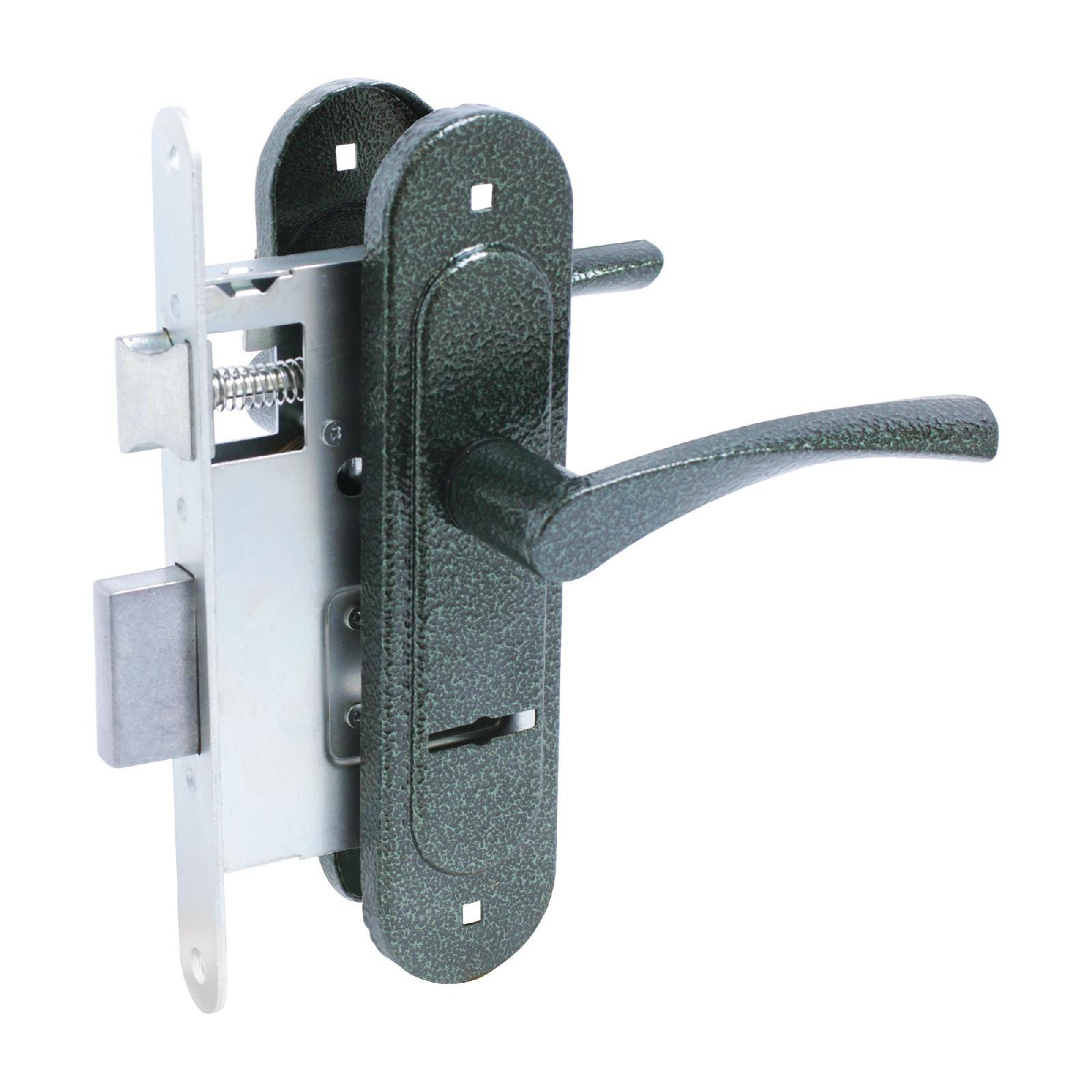 Замок врезной с/руч ПТИМАШ ЗВ9-4.07 с пружиной зеленый муар  