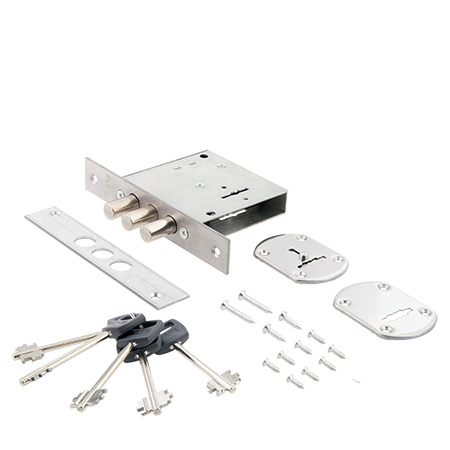 Замок врезной сувальдный AVERS R13/S6-CR (5 keys, shank 45mm)