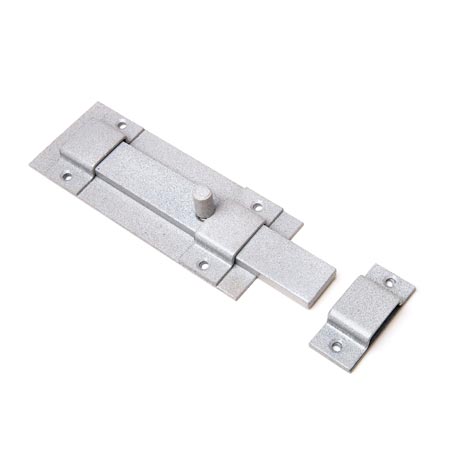 Засов дверной "Делга" "Классический" с плоским ригелем (античное серебро)