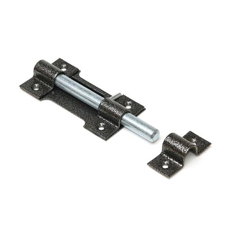 Засов накладной "Делга" "Основной" с круглым ригелем (античное серебро)