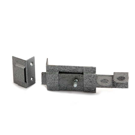 Засов накладной "Делга" (серый) с проушиной