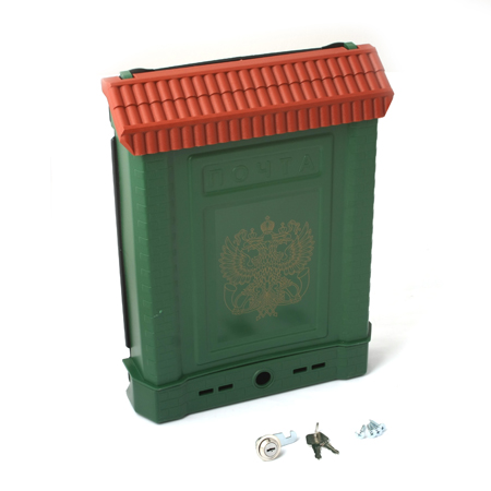 Ящик почтовый ПРЕМИУМ с металлическим  замком (зеленый с орлом)