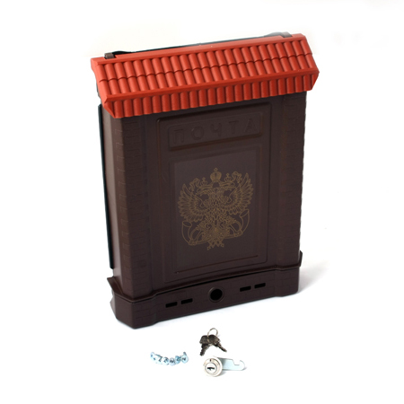 Ящик почтовый ПРЕМИУМ с металлическим замком (коричневый с орлом)